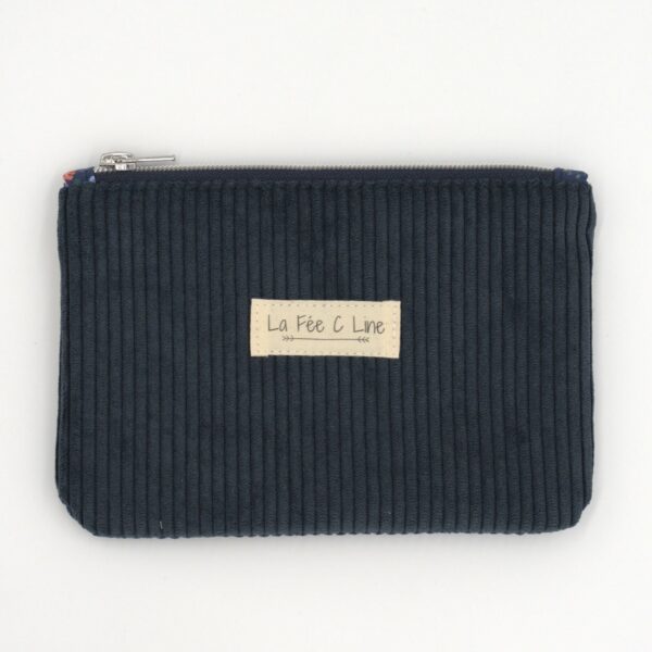 Trousse en velours marine