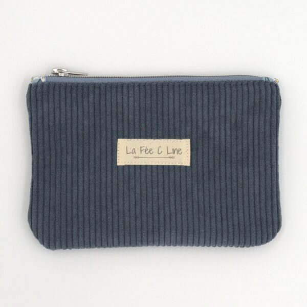 Trousse en velours bleu