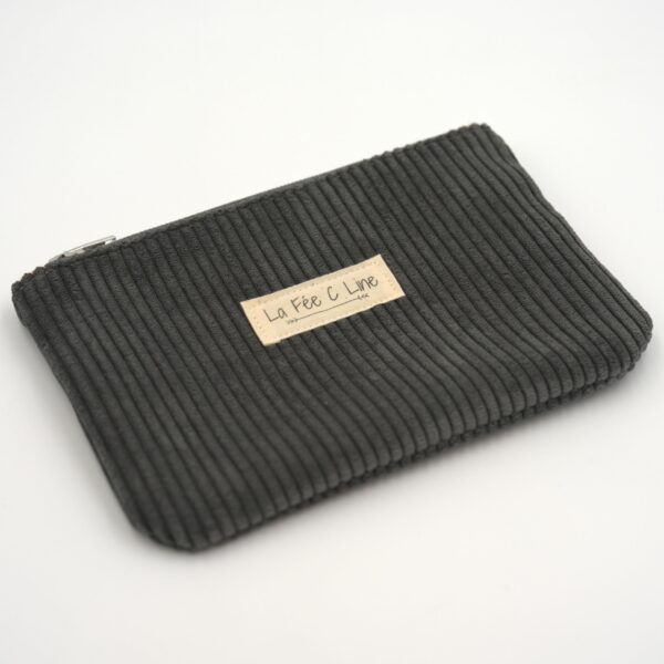 Trousse en velours anthracite