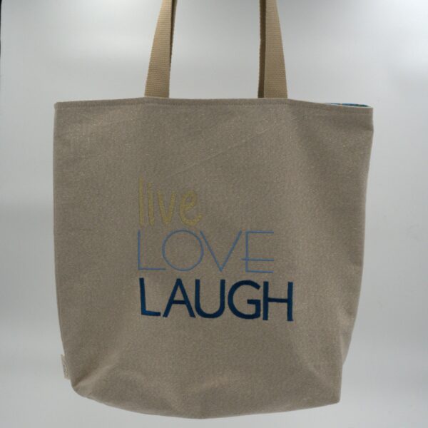 Sac cabas réversible Live Love Laugh